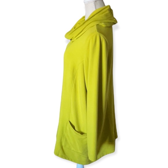 Susan Graver Yellow Scoop Neck Long Sleeve Tunic Top with Matching Scarf SZ: XL - Picture 2 of 8